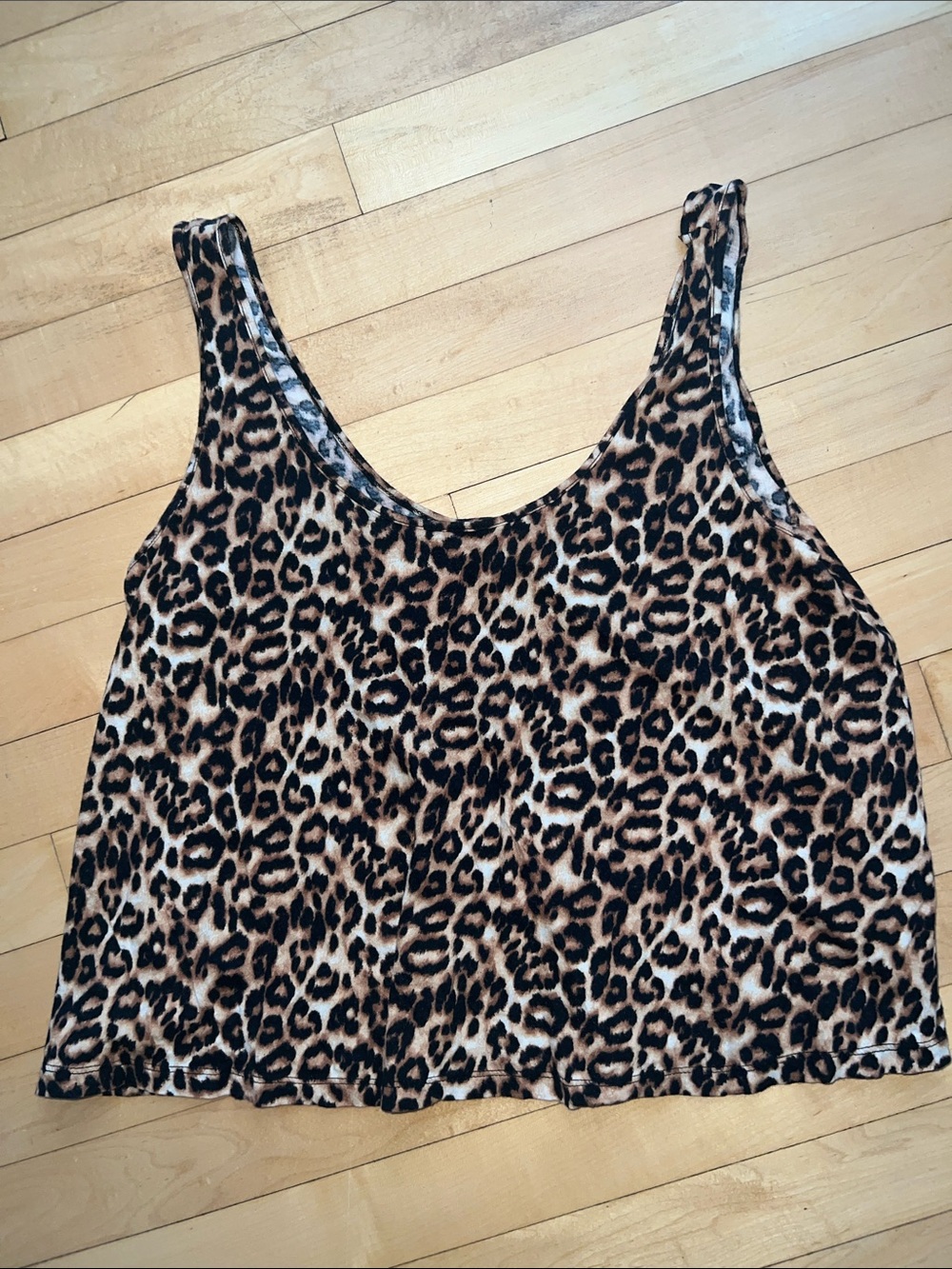 Leopard Print Short Tank Top - Brown/Black
